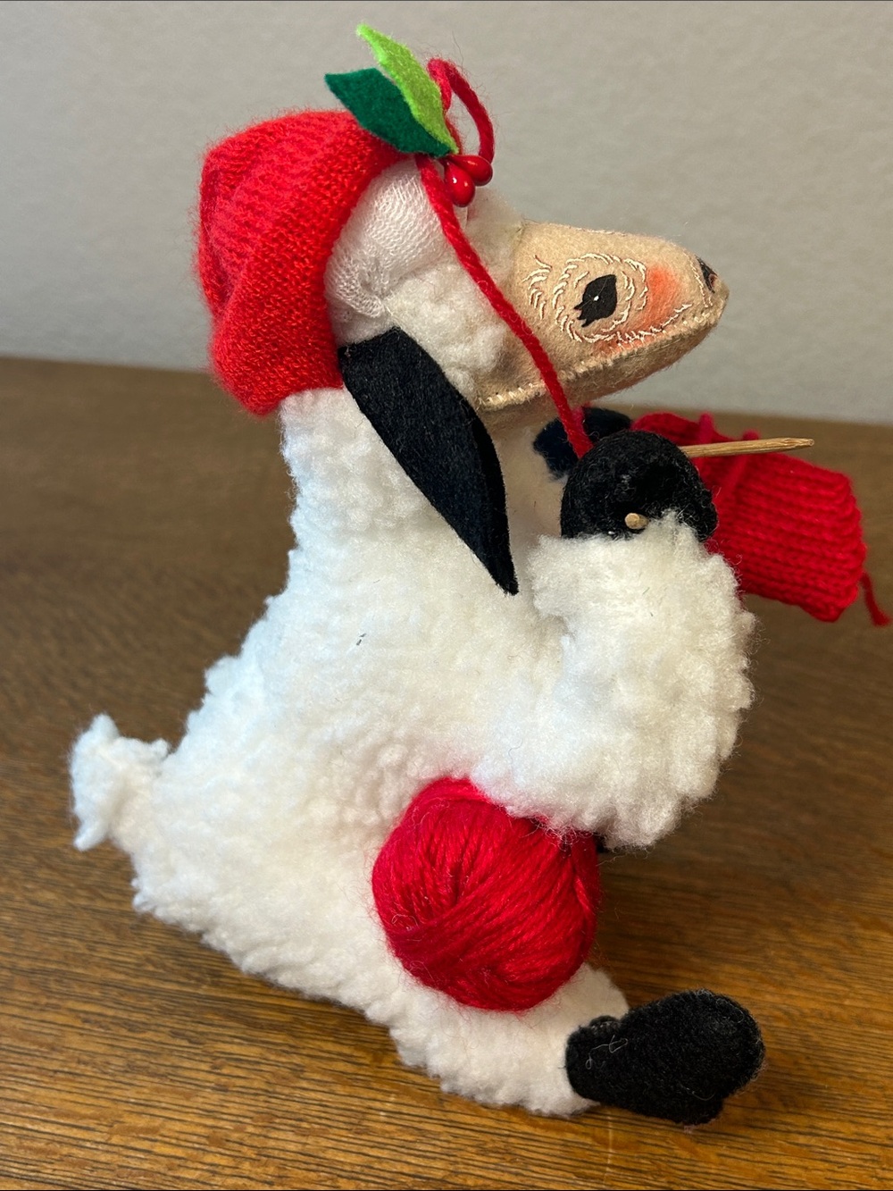 Annalee Holiday Plush Trio collection Knitting Llama, Reindeer, Snowman ornament - Picture 3 of 12